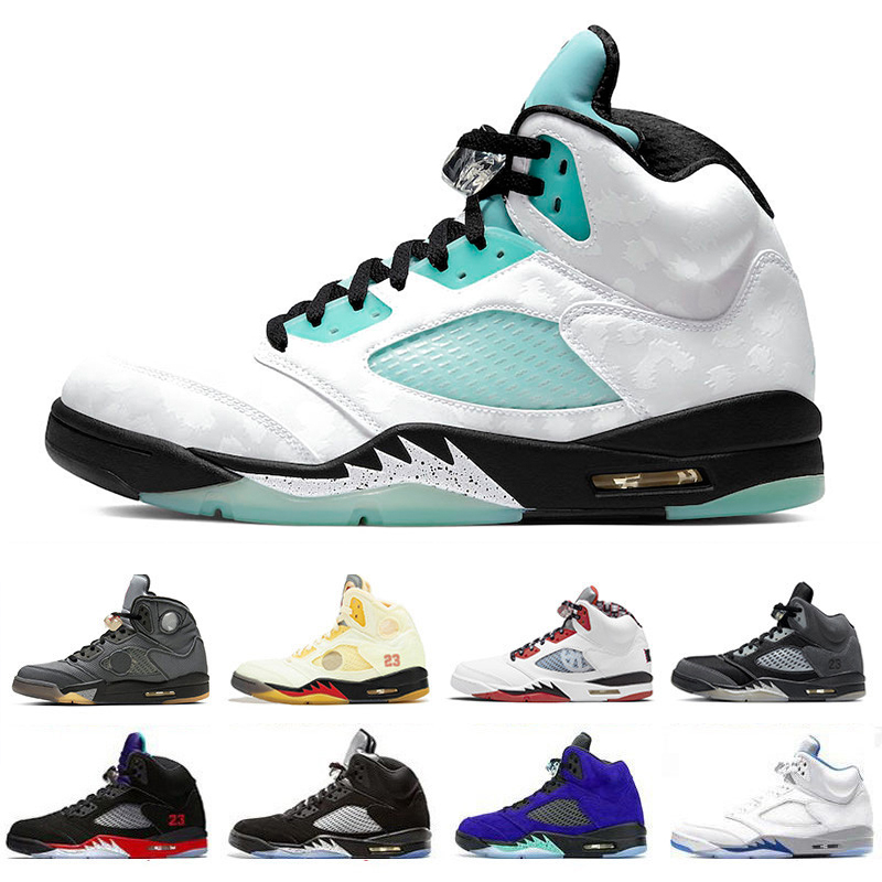 

Jumpman 5 5s mens basketball shoes sneakers suede Ice Blue Island Greenl Flight Black Metallic Jade Horizon Anthracite Metallic men outdoor trainers sports shoe, Pay for box