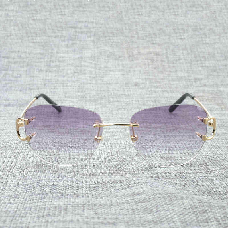 

Factory Direct Price Rimless Wire Men Oval Diamond Cutting Eyewear Accessories Oculos Shade Women Eyeglasses for Beaching Driving
