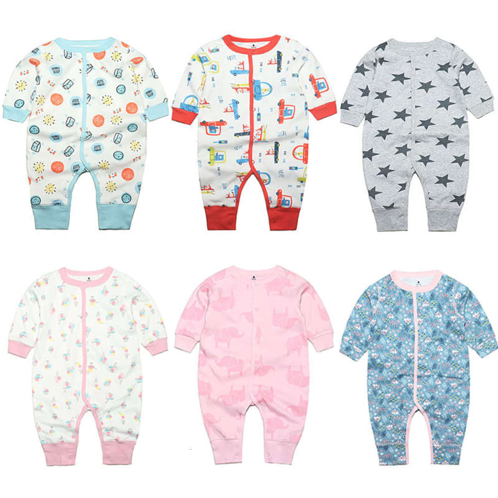 

Baby's long sleeve cotton baby's pajamas Jumpsuit children's clothes, White