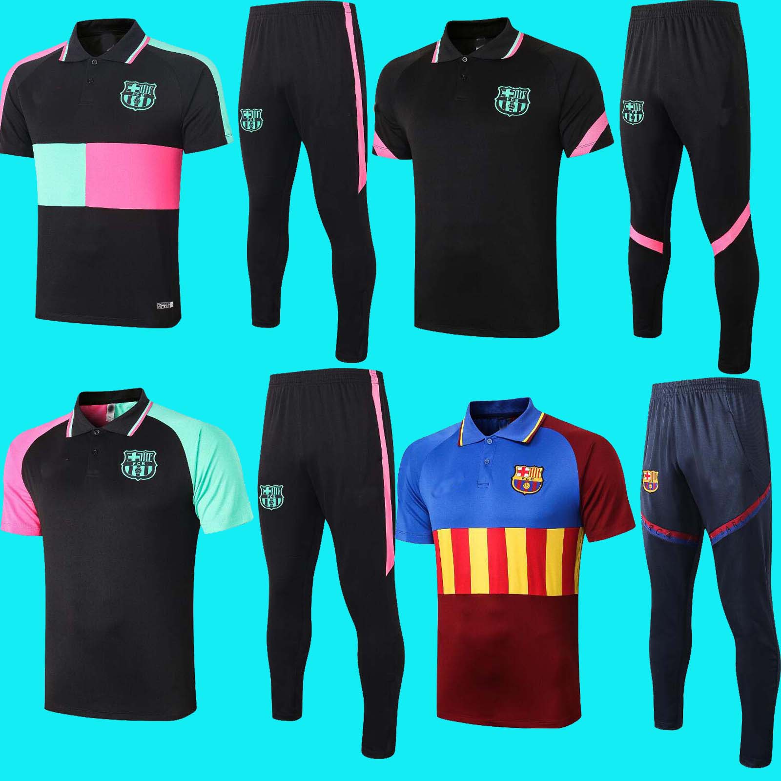 

20 21 Barcelona training suit Football Jersey Long sleeve Suit Football MAN KIT, Black;yellow