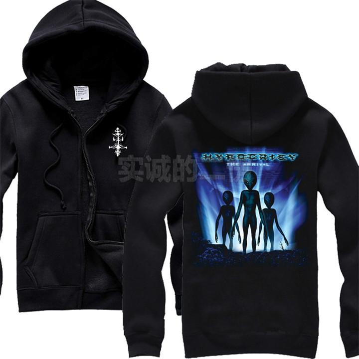 

Men's Hoodies & Sweatshirts 12 Kinds Hypocrisy Cotton Rock Brand Shell Jacket Outerwear Skull Punk Death Dark Metal Alien ET Bone Fleece, Black