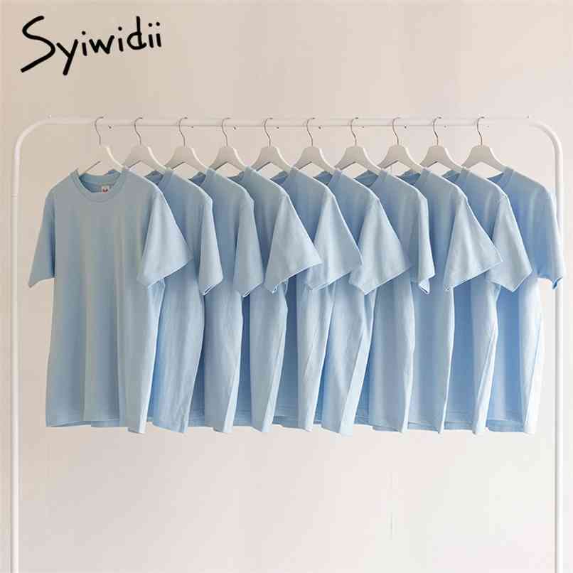 

Summer Women Basic Cotton T Shirt Short Sleeve O Neck Tees Ladies Casual Tee Street Wear Pink Tops 210607, 030