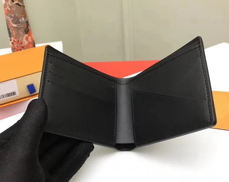 

Famous designer bag m62901 Women Card holder Wallets short Genuine leather Purses with dust bags Box CX#226, Black