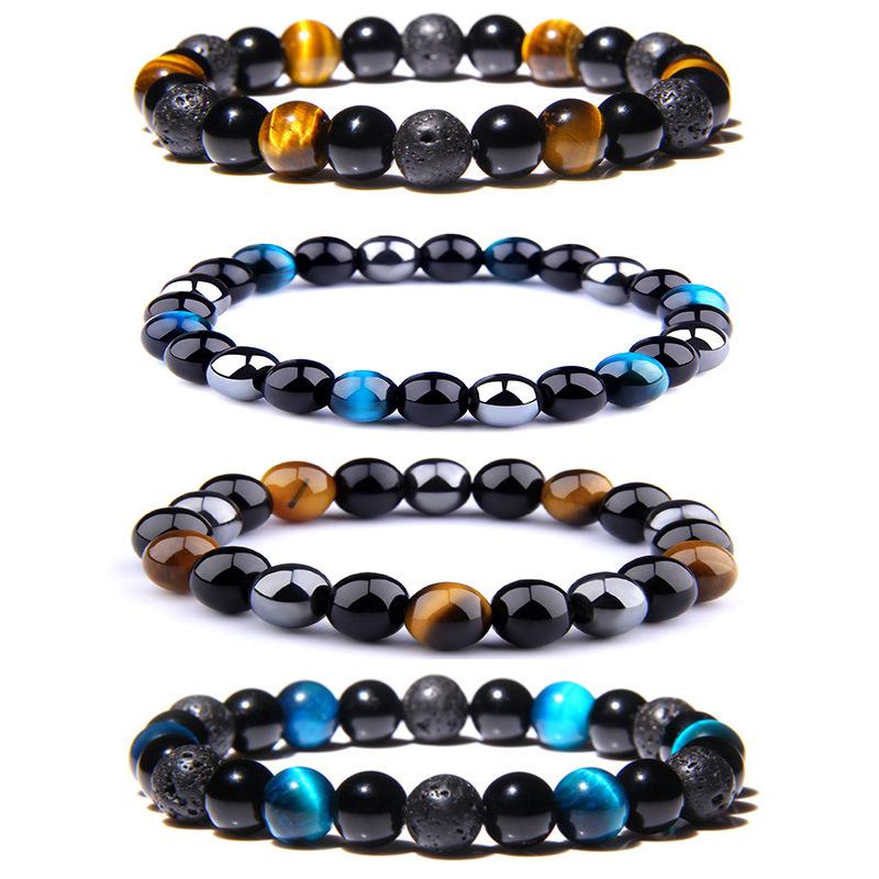

Style Tiger's Eye Bracelet Obsidian Hematite Gemstone Bead Jewelry Bangle