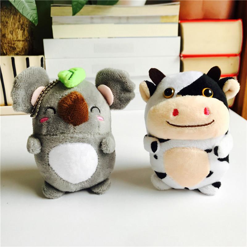 

Keychains 1Pcs Cute Cow/Koala Plush Toy For Women Girls Pendants Bag & Backpack Car Key Chain Ring Phone Accessories