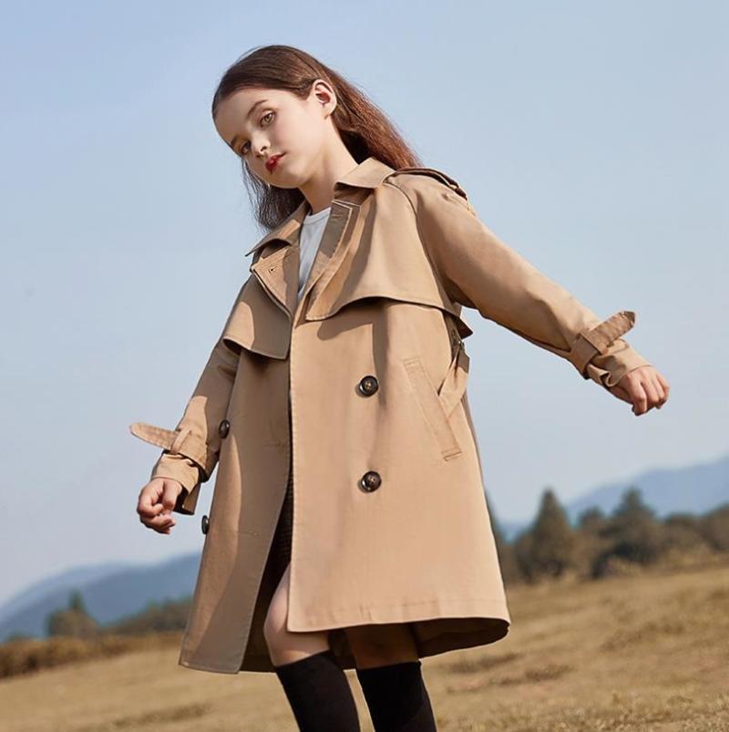 

Coat Children's Windbreaker Spring Autumn For Girl Long Sleeve Lapel Trench Kids Modis Girls Y2677, Blue;gray