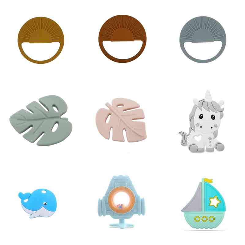 

Silicone Teether Cartoon Sun 1pc Food Grade Pendants Diy Pacifier Chain Accessories Baby Molar Toys For Teeth