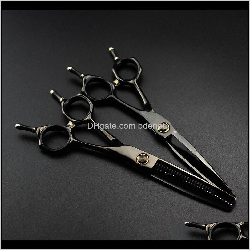 

Professional Japan Steel 6 '' Cut Black Bearing Hair Haircut Thinning Barber Makas Cutting Shears Hairdresser Scissors Ljius Cs0Tn