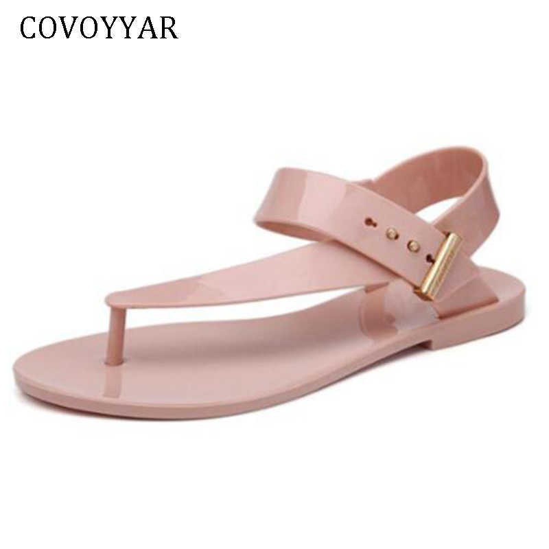 

COVOYYAR 2021 Summer Bohemia Fashion Flat Women Sandals Slingback Cut Out Buckle Flip Flops Rome Slip on Beach Shoes WSS317 Y0721, White
