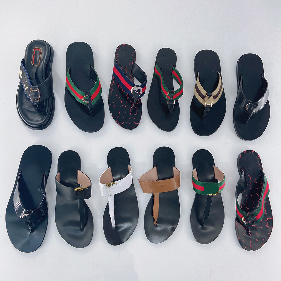 

Slipper outside sandal men's and women's flat leather beach shoes flip-flops star same style button 2021 summer, Black