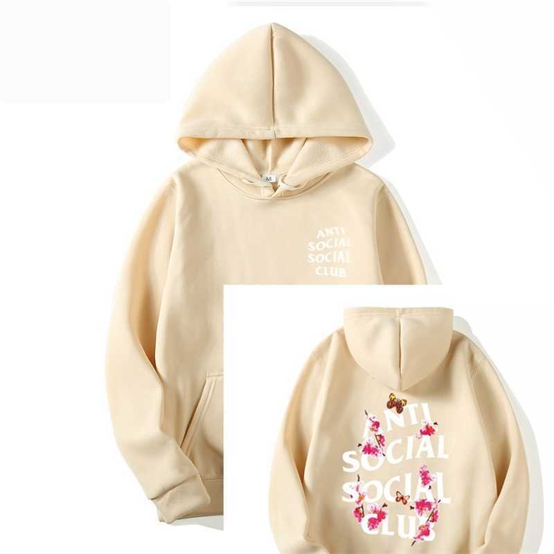 

fashion brand high street fashion men's and women's flower letter printed hoodie lovers hip hop loose, Black