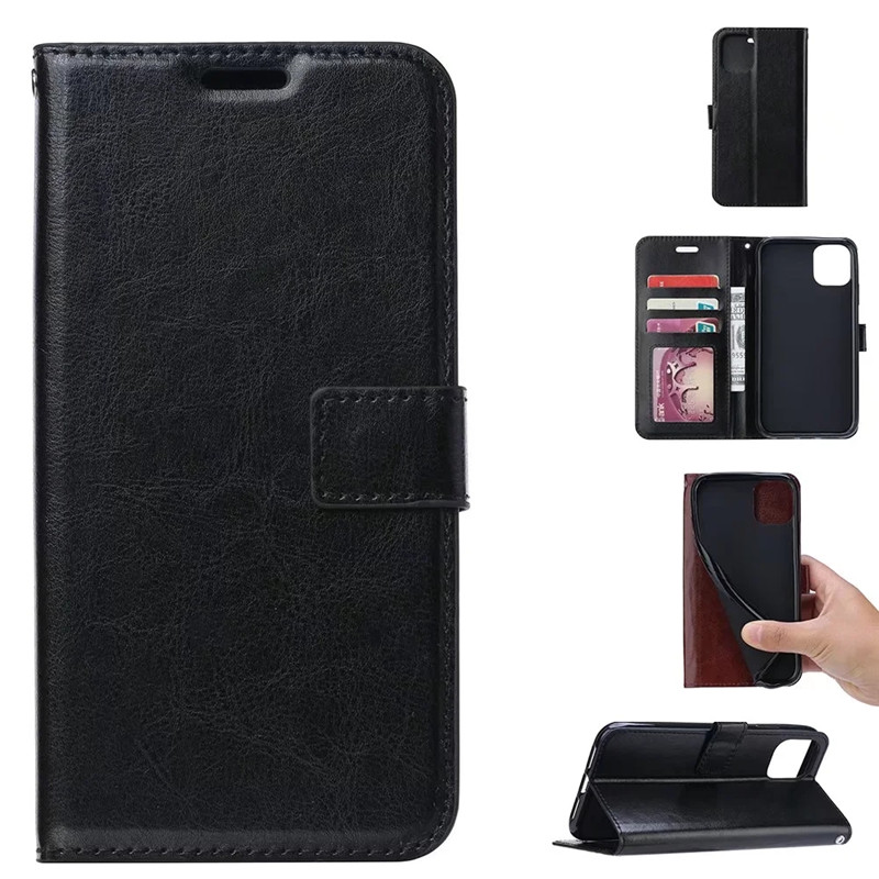 

Crazy Horse pattern Leather Wallet Cases Cover For iPhone 13 12 11 Pro Max xs XR XSMax 6 7 8 Plus Phone Case, Opp bag single purchase not shipped