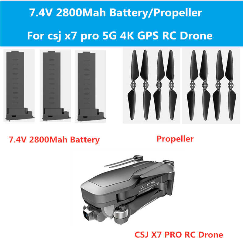 

2PCS or 3PCS 7.4V 2800mAh Battery propeller usb charger for csj x7 pro GPS 4K WIFI FPV RC Drone x7 pro drone Battery