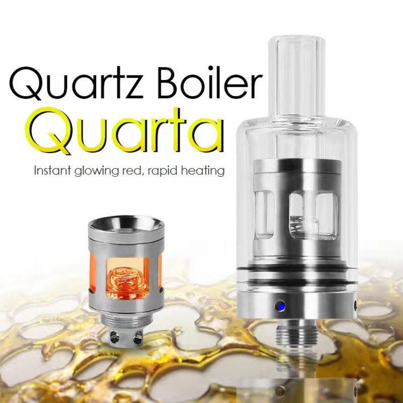 

2-in-1 Quartz Chamber Atomizer 1.2-1.5ohm Vaporizer For Wax & Dry Herb Fit 20-35w Power Vape Mod Battery Longmada Quarta