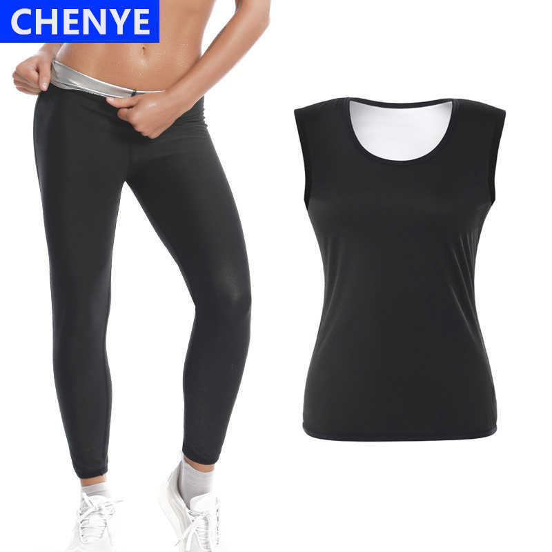 

Body Shaper Waist Trainer Slimming Tops Fitness Leggings Shapewear Sets Plus Size Women Seamless Sauna Suits Girl Sweat Pants