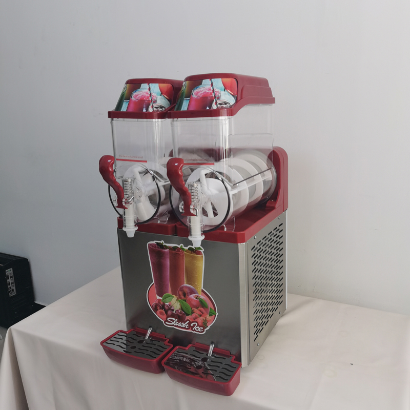 

Commercial Snow Melting Machine Double Tank Smoothie Maker Electric Frozen Drink Slush Slushy Making