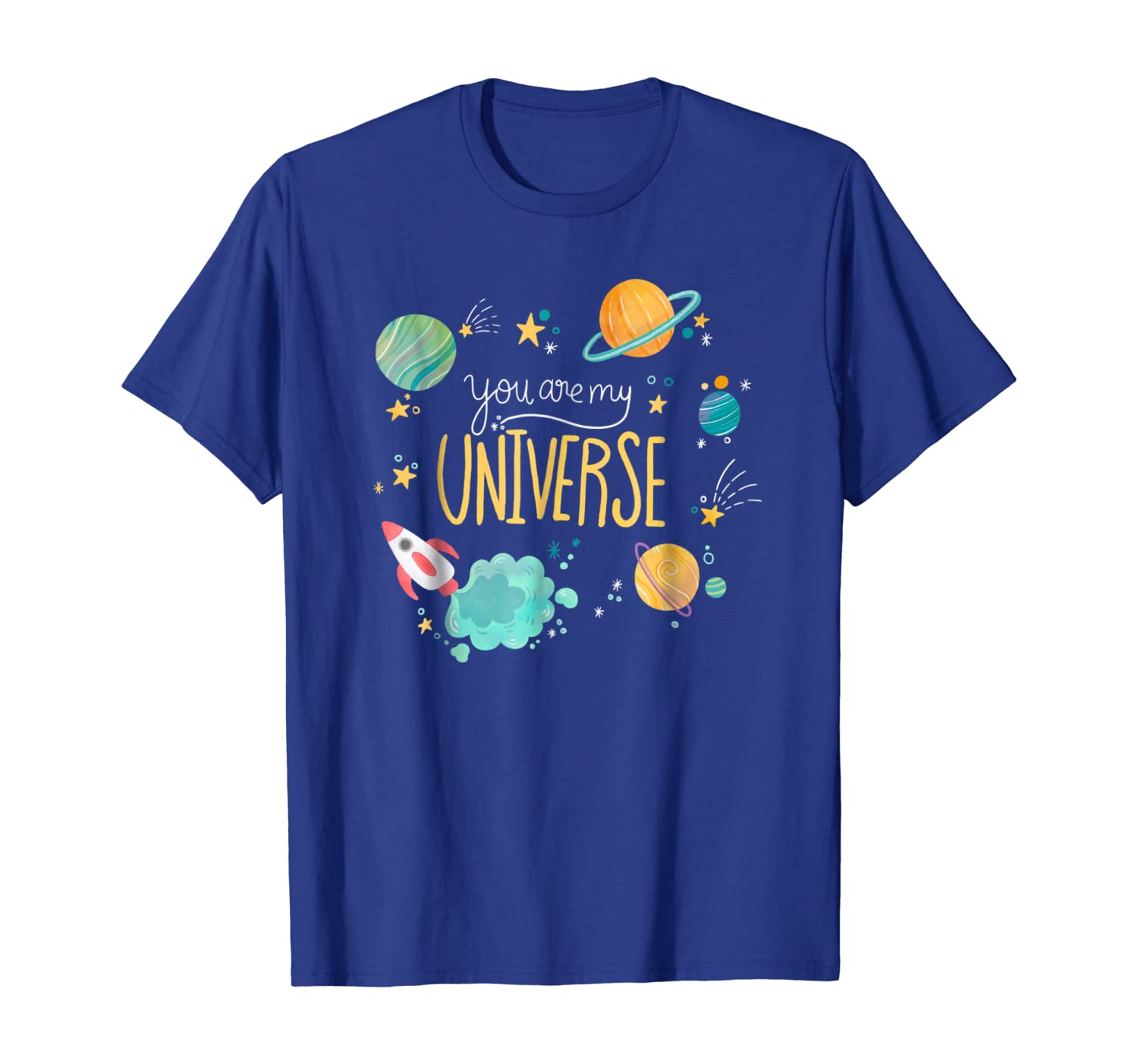 

you are my universe - hand drawn art t-shirt, White;black