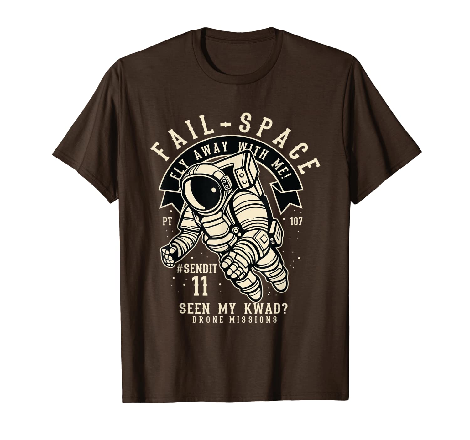 

fail safe spaced out shirt astronaut in space with 11, White;black