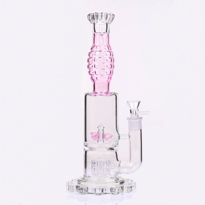 

Hookahs NEW Gear Base Glass Bong water pipe Tornado Disc Windmill Blass Bubbler Grenade Shape With thick Vase Mouth Bongs