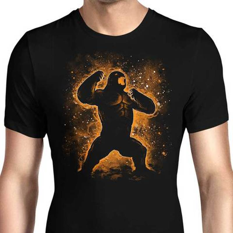

European Style Gorilla Pattern Ins Wind Round Neck Short-sleeved T-shirt for Men and Women, Comfortable and Loose, White;black