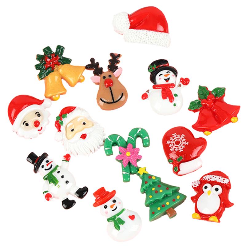 

Christmas Decorations 26pcs Resin Decor Xmas DIY Small Adornments Prop Random Style