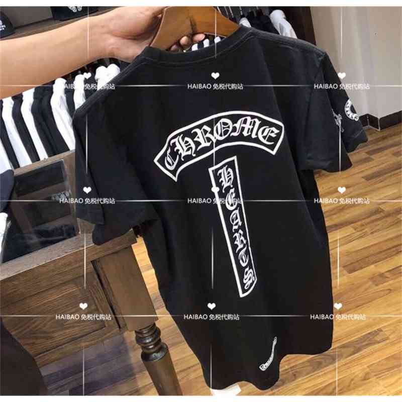 

Chrome Chao Brand Hearts Croxin 2021 New Ch Short Sleeve T-shirt Unisex T-shirt, White;black