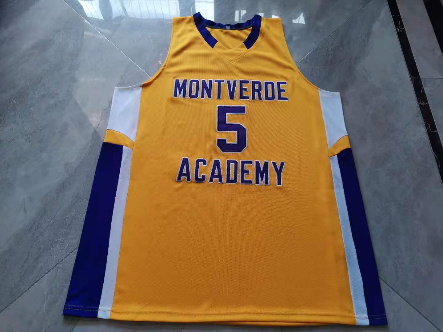 

rare Basketball Jersey Men Youth women Vintage #5 RJ Barrett Montverde High School NYC College Size -5XL custom any name or number, Yellow men s-4xl