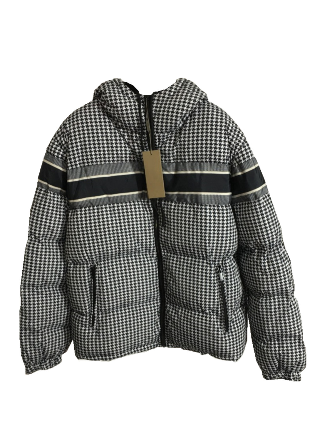 

Swallow Gird Hooded Cotton Jackets Coat Parka Jacket Fashion Women Feather Overcoat Down Double-sided Wear Winter Coats, Black