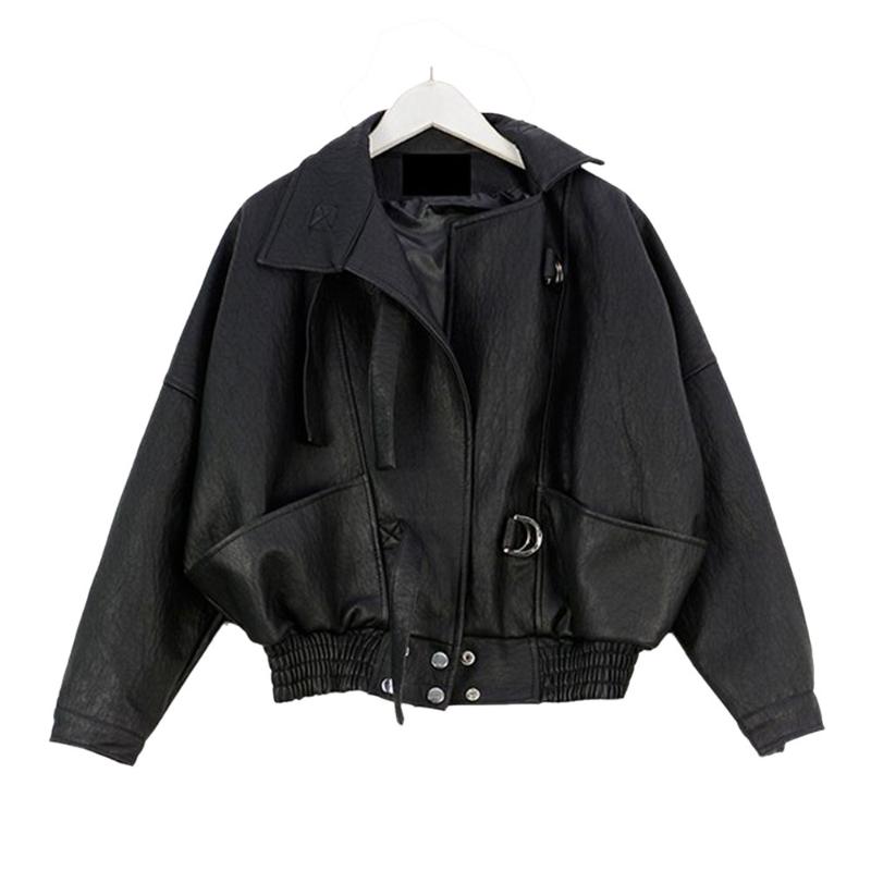 

Women's Leather & Faux Spring Autumn PU Jacket Korean Version Black Short Motorcycle Women Coats