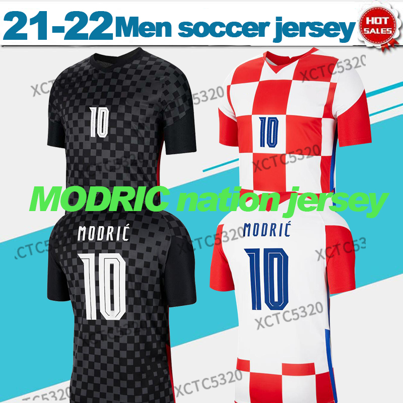 

21 22 Soccer Jersey #10 MODRIC #14 PERISIC Nation Team Home Soccer Jersey Men Adult 2021 #17 MANDZUKIC Away black Soccer Shirt Kids Kit 11 B, Black;yellow