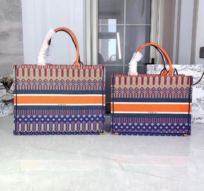 

Oblique motif tote handbags Classic Colorful Book Totes bag Luxurys Designers womens handbag embroidered large embroidery Canvas lady shoppping bags