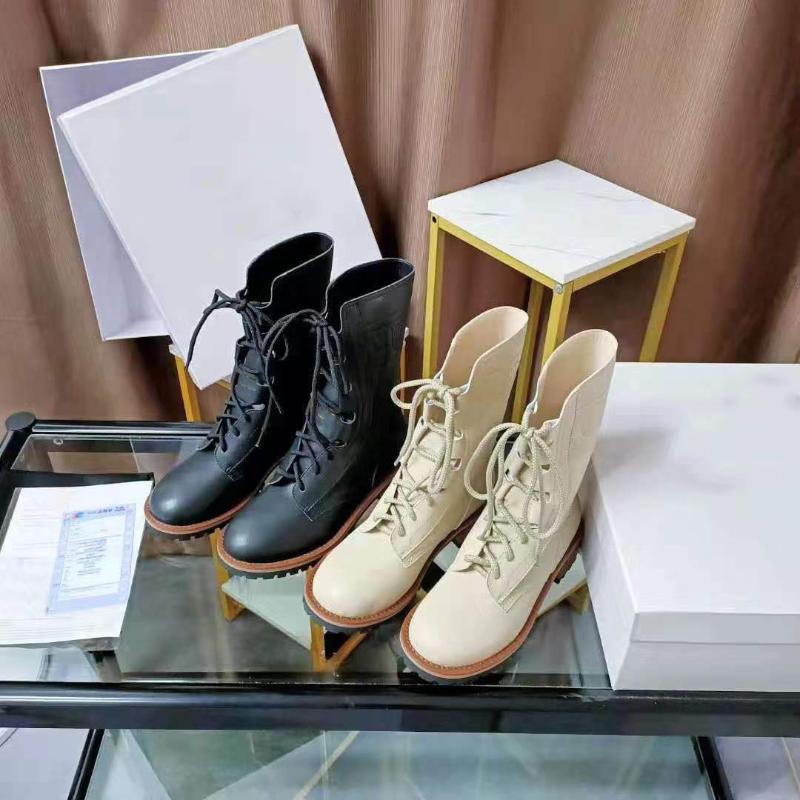 

Boots 2021 Autumn Leather Women's British Style Thick-soled Thick-heeled Brand Casual Woman Shoes, Beige