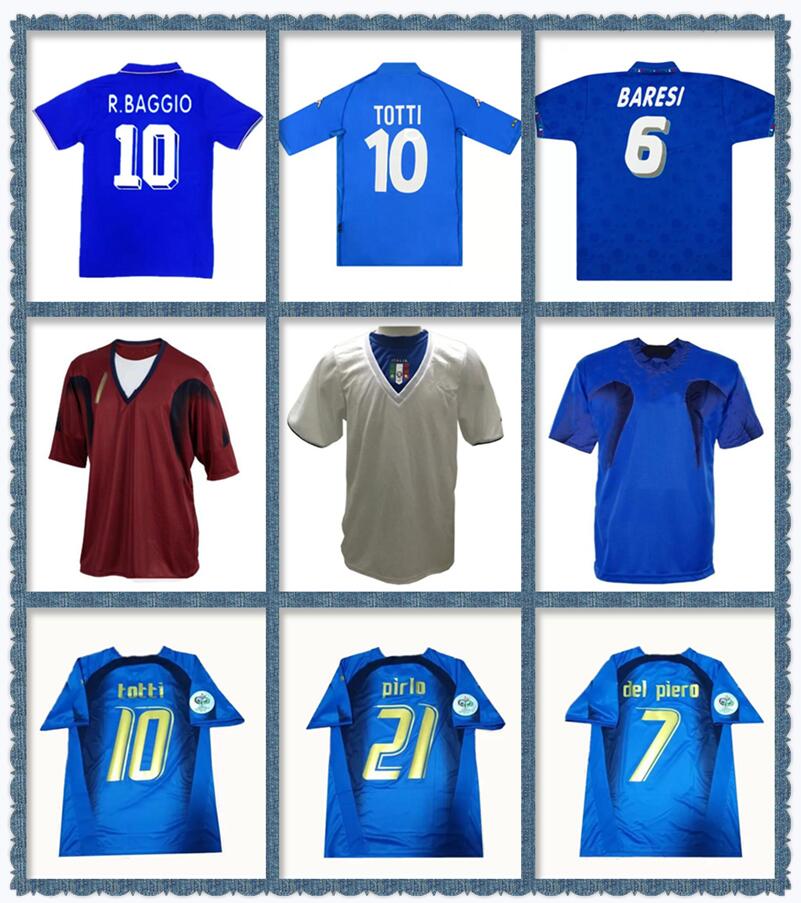 

Italy Retro JERSEY 2000 2002 2006 1990 1999 ITALY Retro SOCCER JERSEY 1986 1994 Maldini Baggio Donadoni Totti Del Piero football shirts, Beige