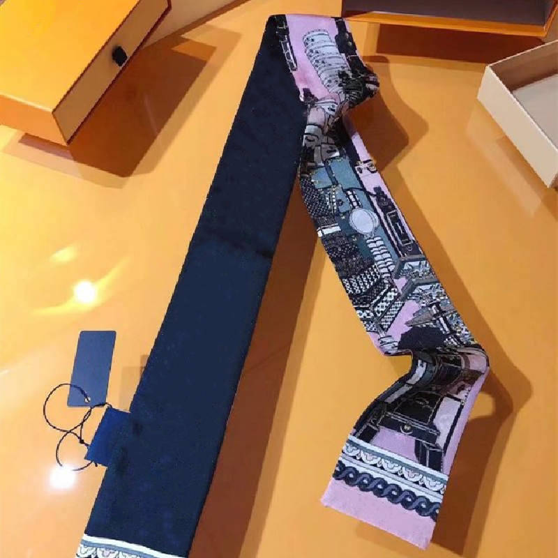 

woman Luxury designer Scarves print twill Fashion letters bag scarve headband silk size 8*120cm no box