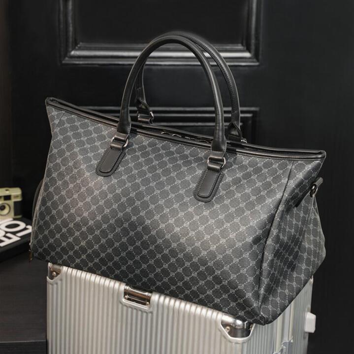 

Wholesale factory men shoulder bags dry and wet separation with shoes leisure backpack outdoor sports leisures leather fitness bag street trend plaid handbag, Black2-21092