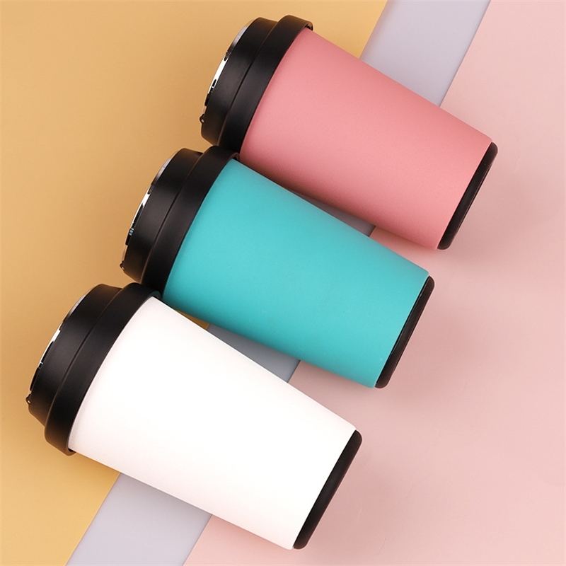 

Macarone simple handy Stainless Steel Portable accompanying small exquisite net red coffee cup, White