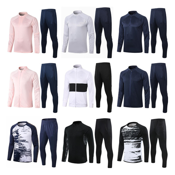 

2021 men pink tracksuit kids football training wear 20 21 blue Soccer Sets jogging kit, Black