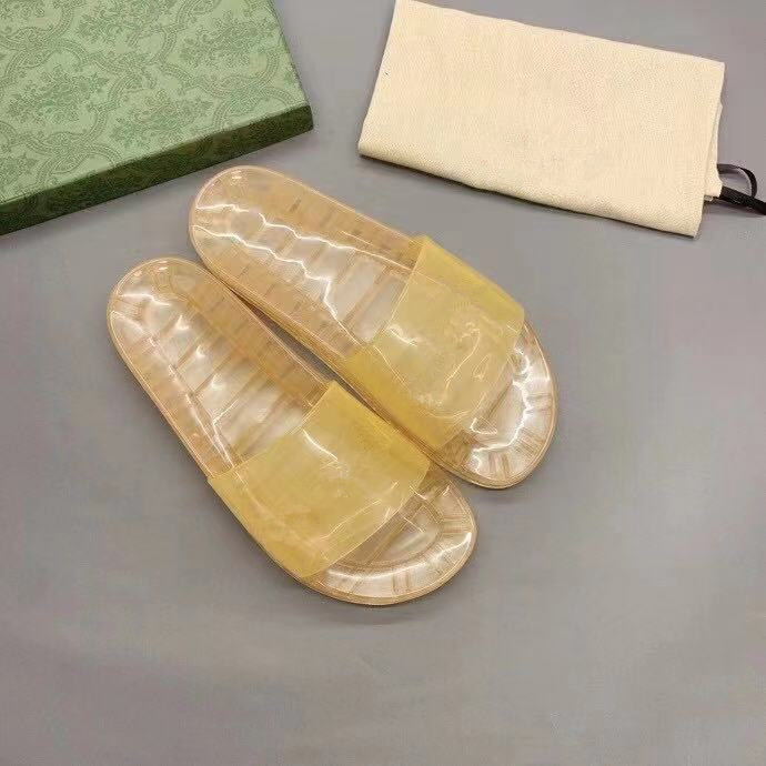 

slippers for women Couples with Luxury designers transparent More color Beach Waterproof non slip pvc Jelly shoes size 35-46 high quality box Slipper sale shioes, Grey