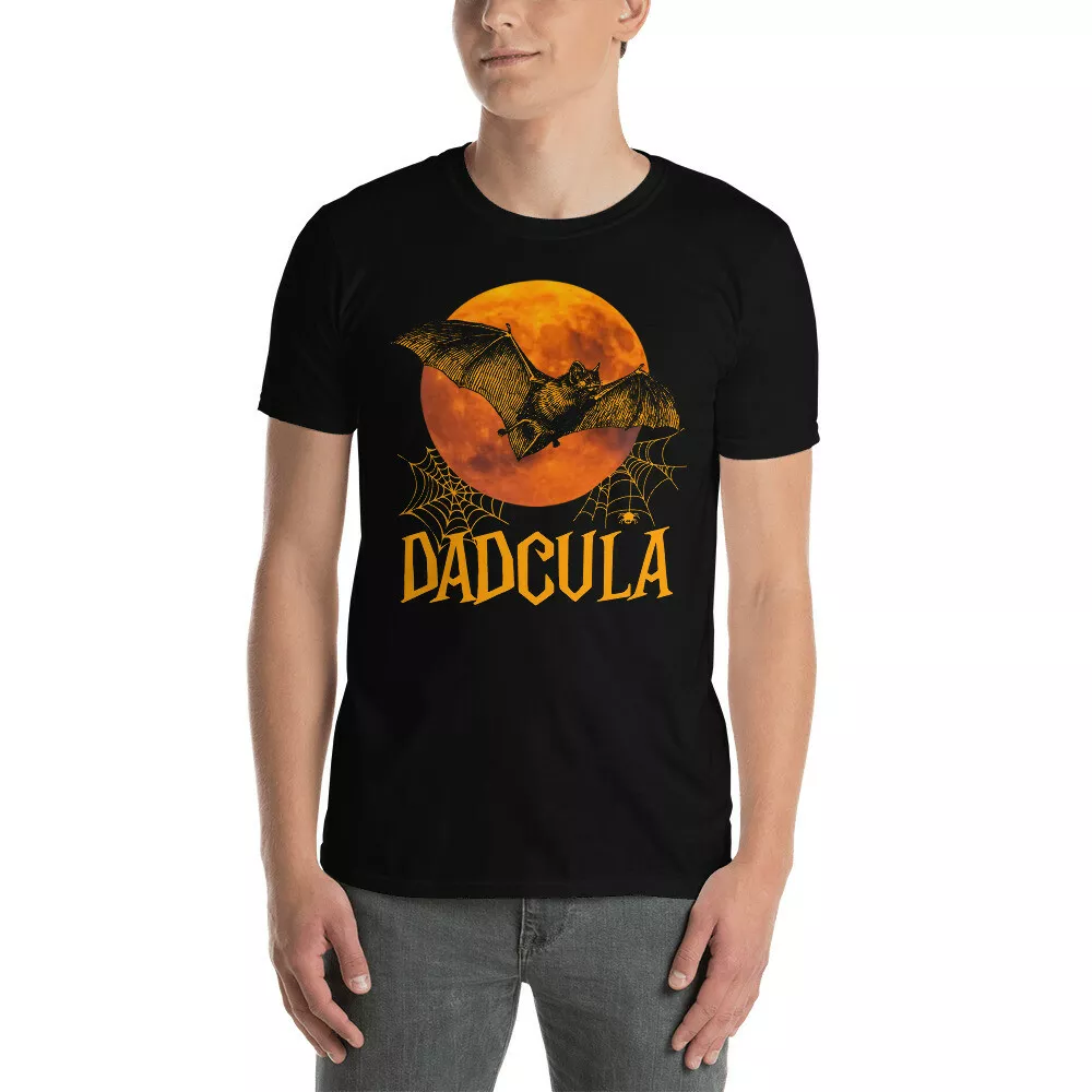 

Dadcula Funny Halloween Bat Lover Dad Father's Day Gifts T-Shirt, White;black