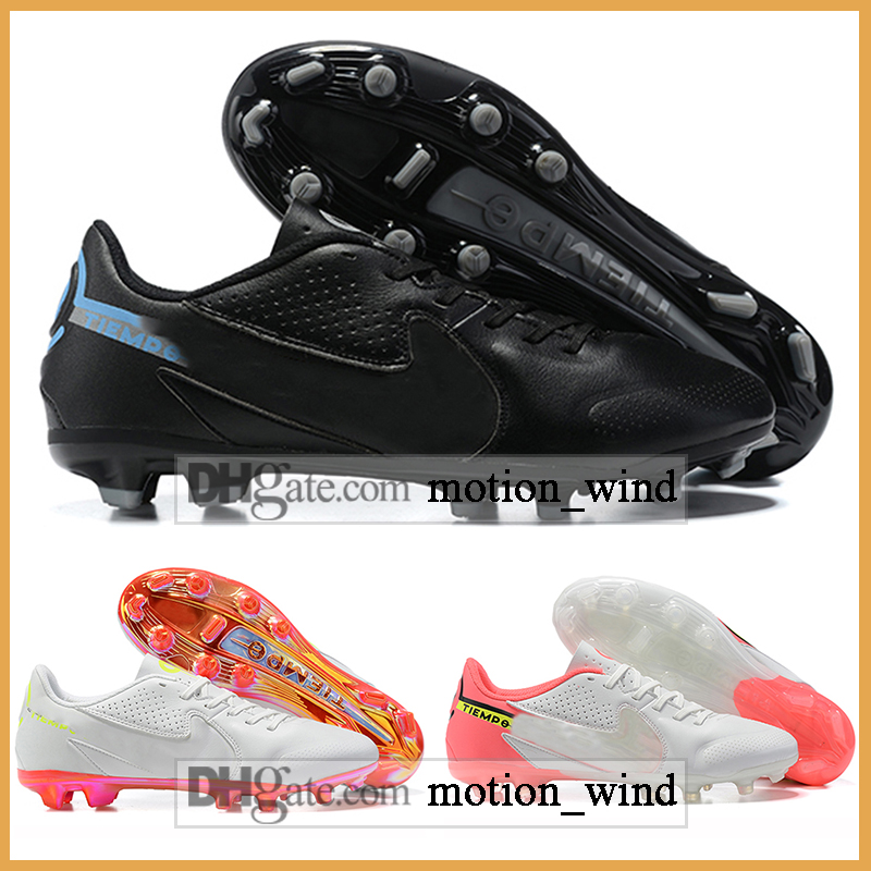 

GIFT BAG Mens High Tops Football Boots Tiempo 9 FG Firm Ground Cleats Outdoor Neymar ACC Legend IX Soccer Shoes, Black