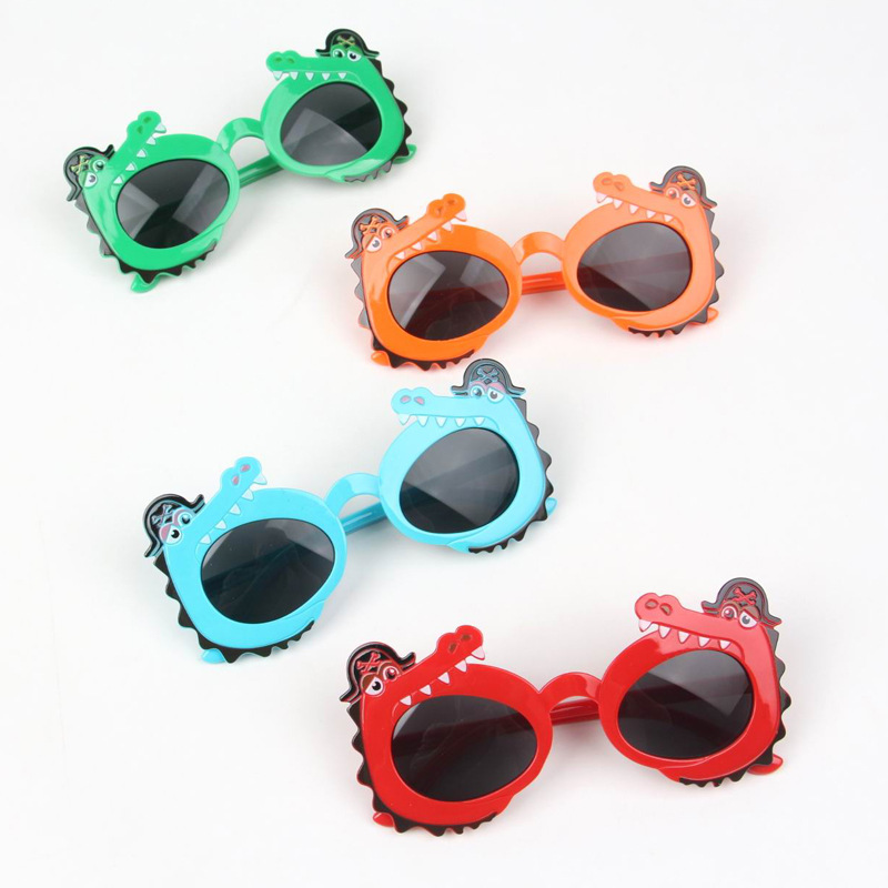 Kid Sunglasses Children Beach Sun UV 400 Boy Girl Round Accessory Cartoon Pirate Crocodile Sunscreen Eyewear Baby for Outdoor Party-image-677829720