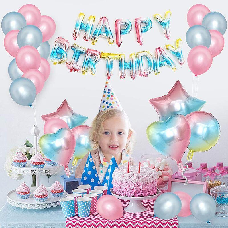 

Party Decoration 32/40inch Rainbow Color Number Balloons Digit 4D Globos Gradient Balls Birthday Stars Hearts Wedding Anniversary Decor Kid