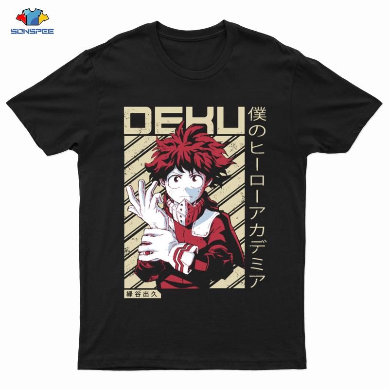 

Men' T-Shirts SONSPEE My Hero Academia Cotton T-Shirt Men Harajuku Anime Graphic Tees Cool Print Summer Women Plus Size Short Sleeve Tops, Aaac3513