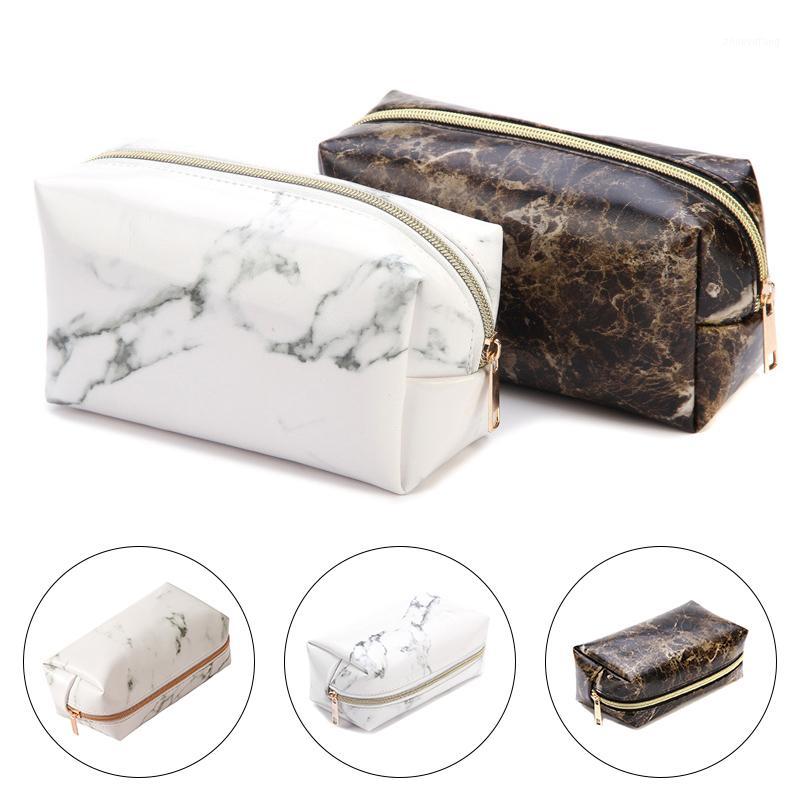 

Storage Bags Travel Cosmetic Bag Women Multifunction Makeup Brush Organizer Marble Beauty Portable Case Toiletry