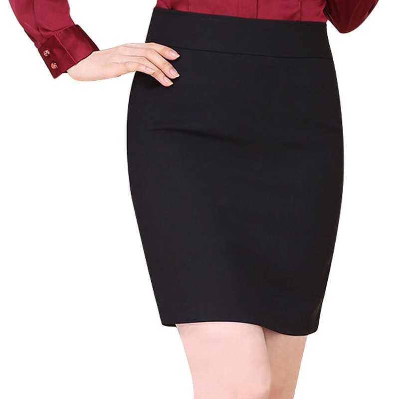 

Spring and Autumn Women' Black Half-length Skirt Ladies Professional Hip No Pleated Office Short High Quality 210527