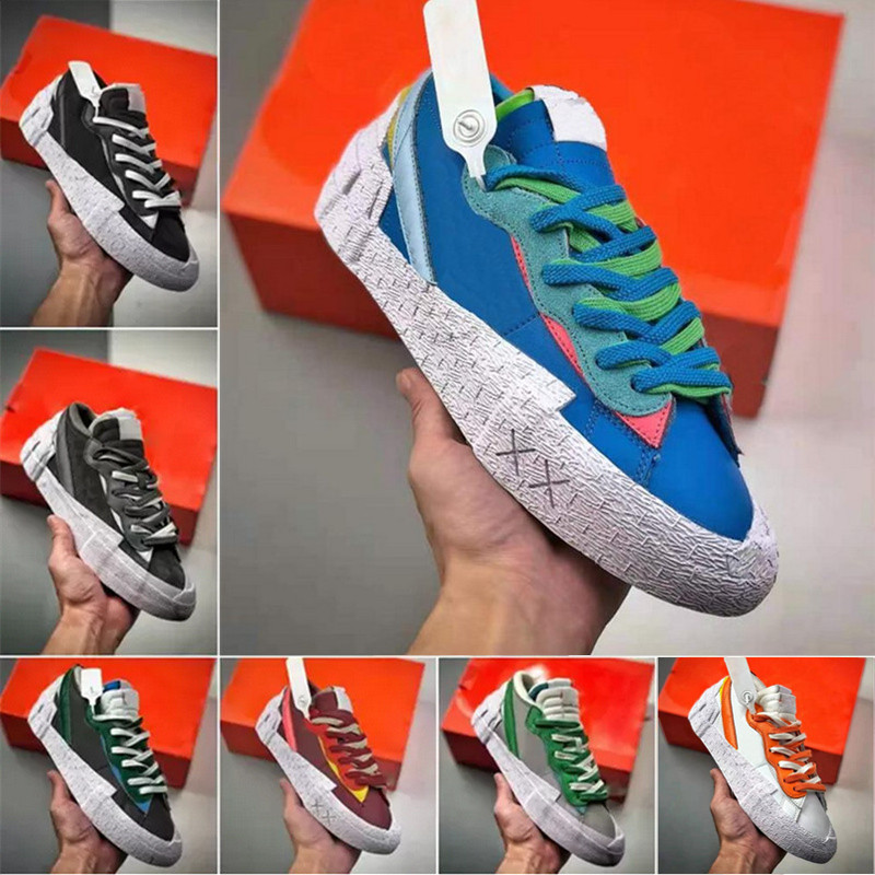 

Blazer Low Kaws Sacais Iron Grey British TanMens Casual Shoes Red UNC University Blue White Black Varsity Maize sesame sail platform shoe women sports sneakers 36-45, A3