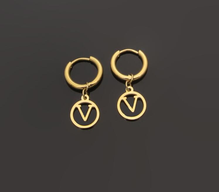 

20 design mix V letter dangle trendy letter flower 3 Colors birthday Earrings Hip Hop Earings Earring for Women Party Wedding Hoop Wholesale