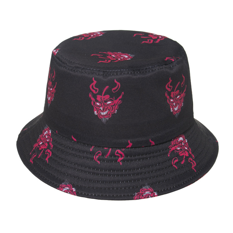

New Style Fisherman Hat Womens New Flame Pattern Cartoon Fisherman Hat Female European and American Sun Shade Outing Bucket Hat Bucket Hat1