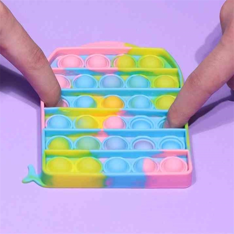 Rainbow Bubble Poppers Push fidget Toys Sensory Bubbles Puzzle Fashion Anxiety Stress Reliever Poo-its Desktop Board Game Toy H41IVNL-image-687367191