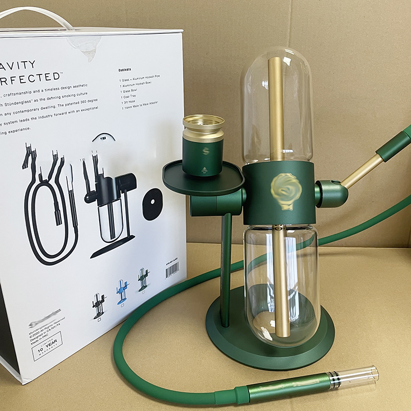 

Green 360 Degree Rotating Dr Thumbs Gravity Water Bong Smoking Pipe Shisha Hookah Blue Cookies Version Available With Logo - NO TAX NO Customs Issue